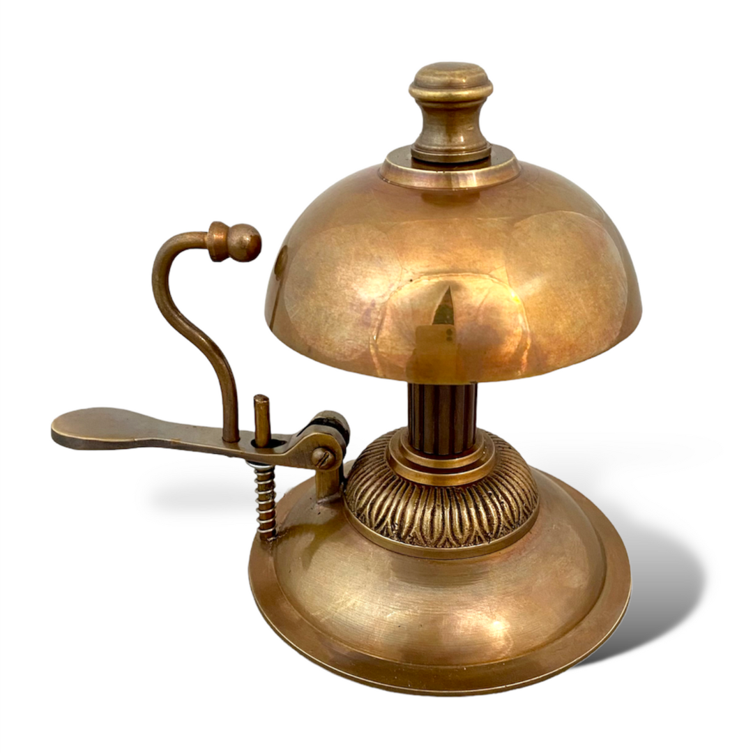 Solid Brass Victorian Service Desk Bell Table Bell, Functional Table Bell,  Nautical Decor, Office Bell Call Bell Hotel Counter, Officer Call Bell  Ornate Wooden Base